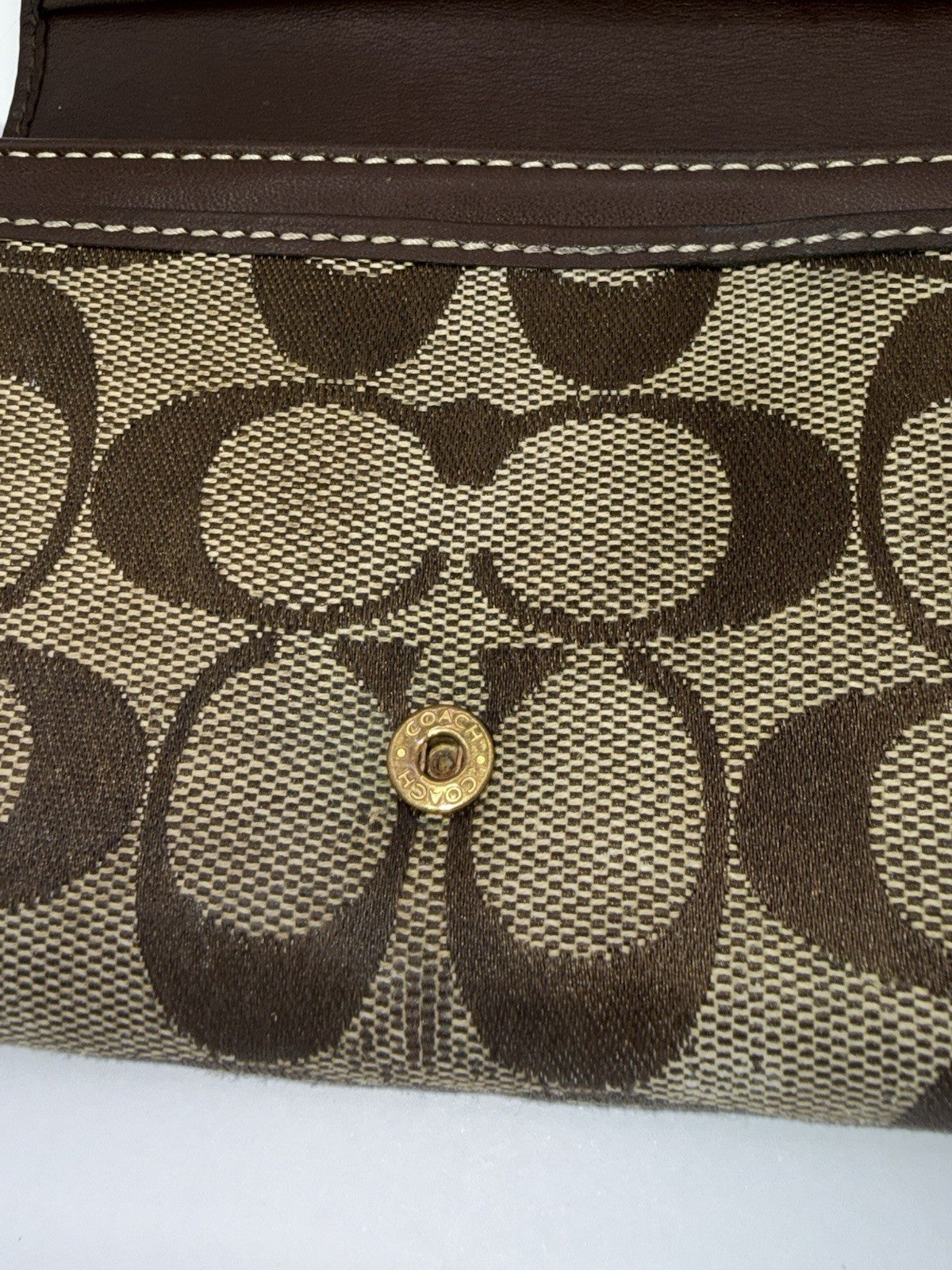 Coach Signature Canvas & Leather Women’s Wallet, Zip Snap, Credit Card Brown7