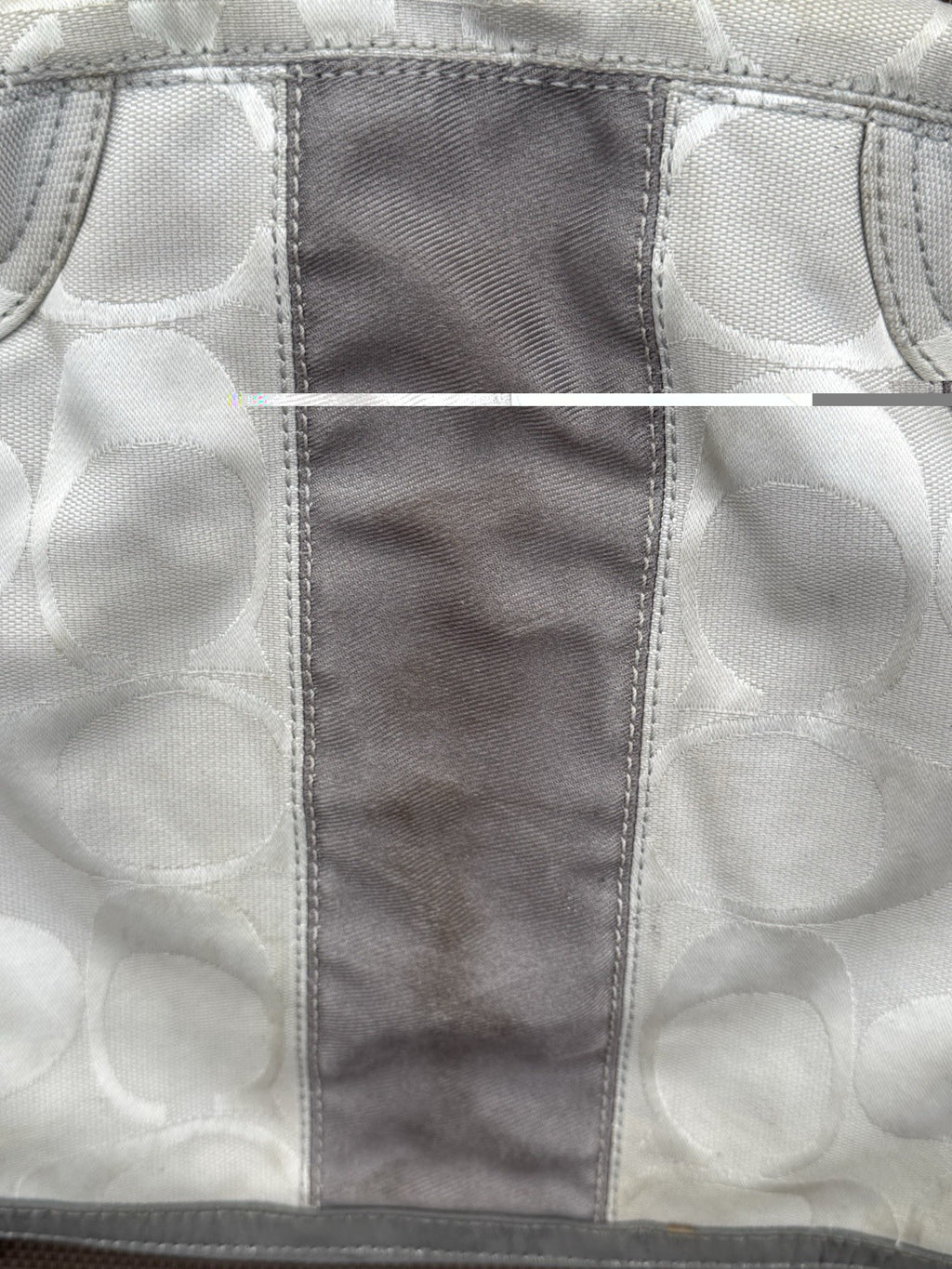 Coach Gallery SignatureStripe Convertible Shoulder Bag in Light Khaki/Gunmetal14
