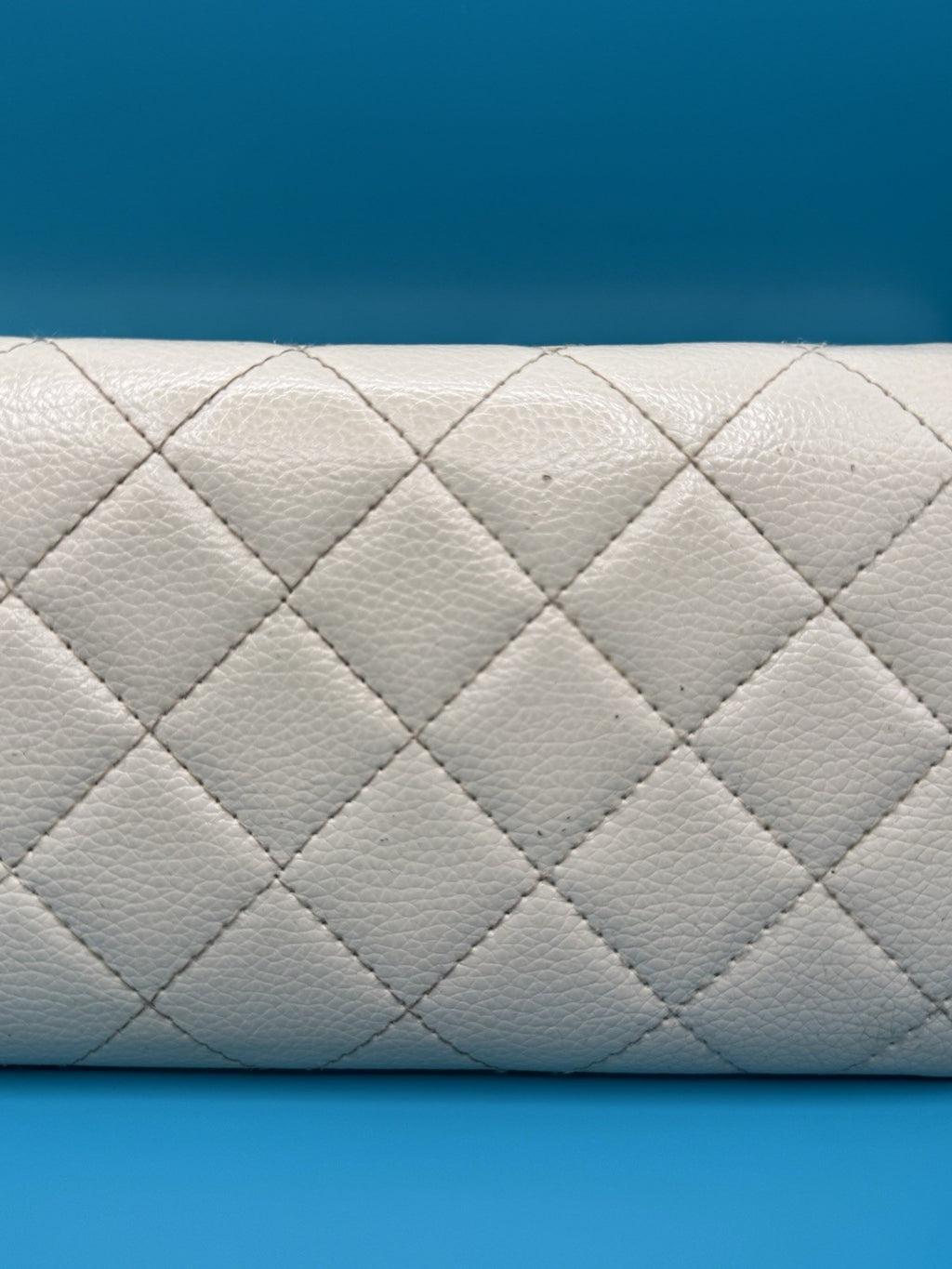 La Bagagerie Quilted Continental Wallet Clutch in Off-White Leather5