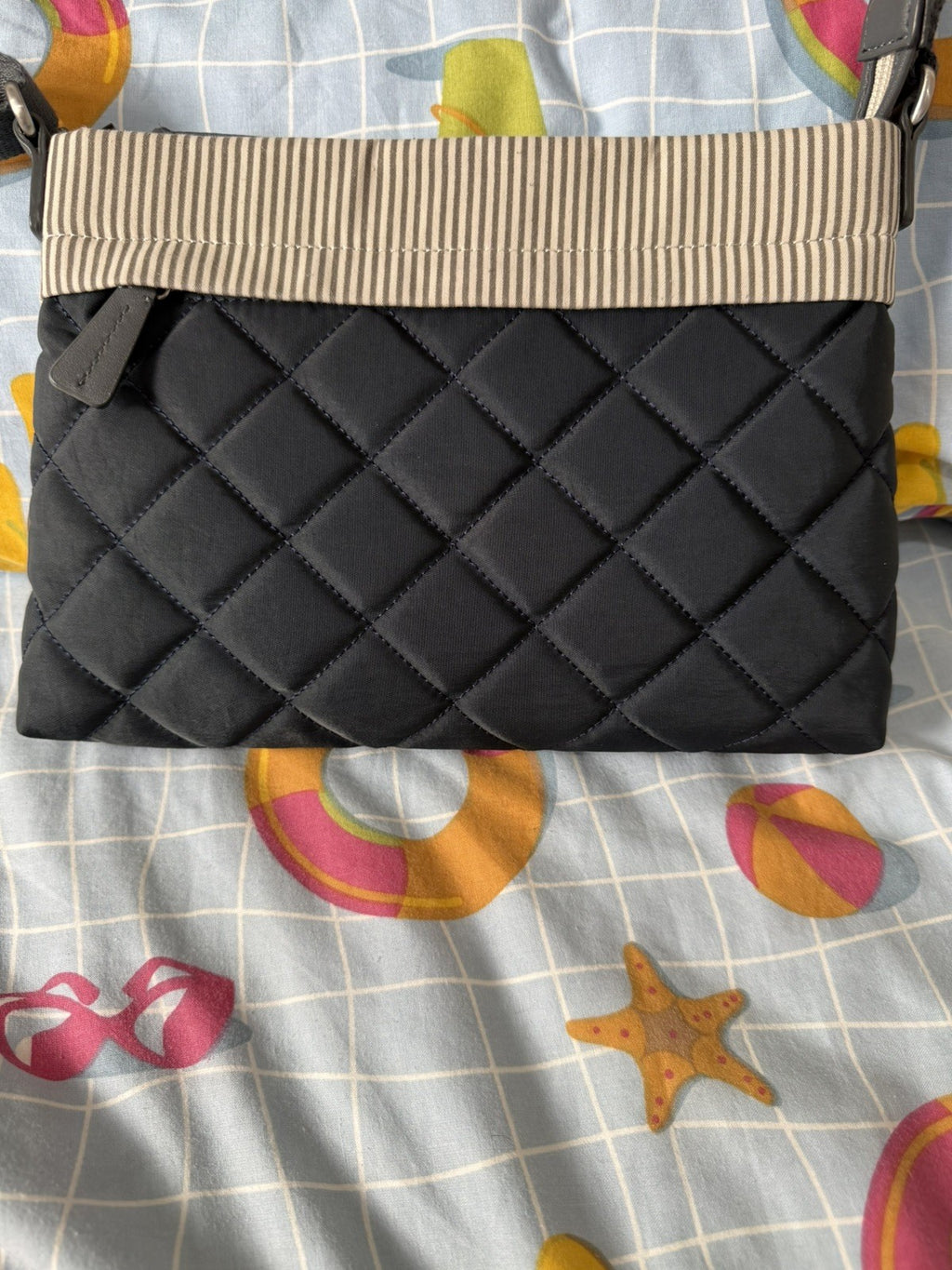 Radley - Quilted Crossover Body Bag - NAVY- With Stripe Detail4