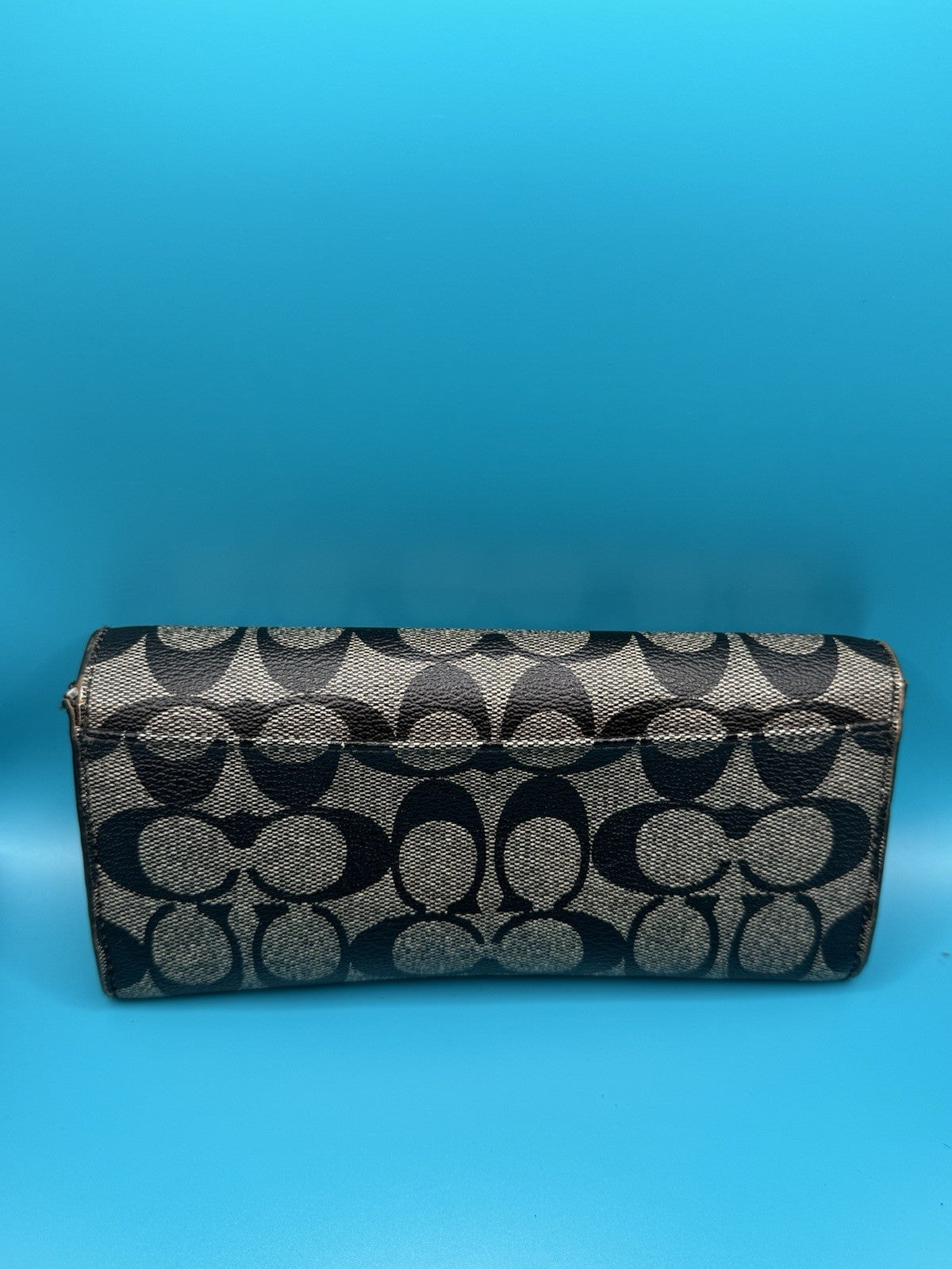 Coach Signature Canvas Long FlapWallet in Black Smoke16