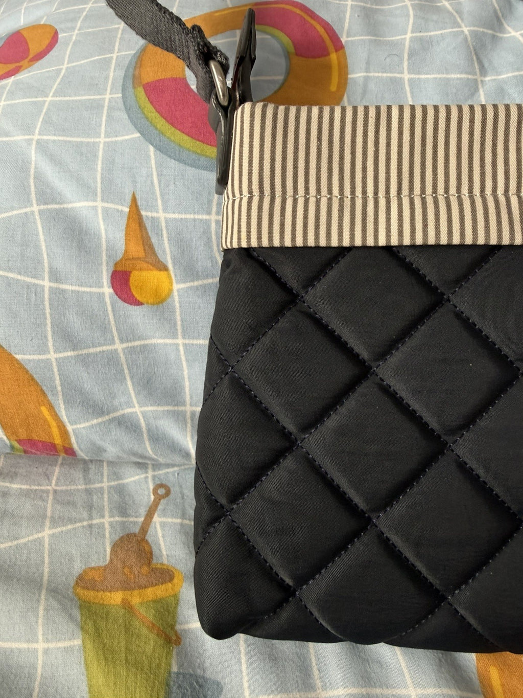 Radley - Quilted Crossover Body Bag - NAVY- With Stripe Detail2