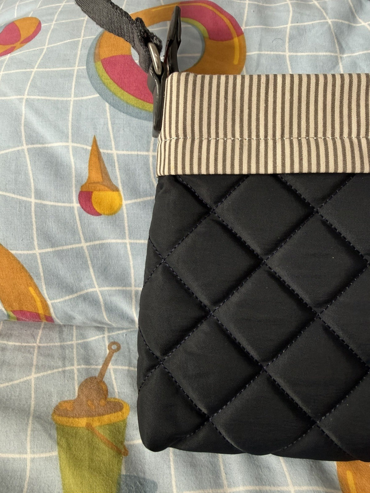 Radley - Quilted Crossover Body Bag - NAVY- With Stripe Detail2