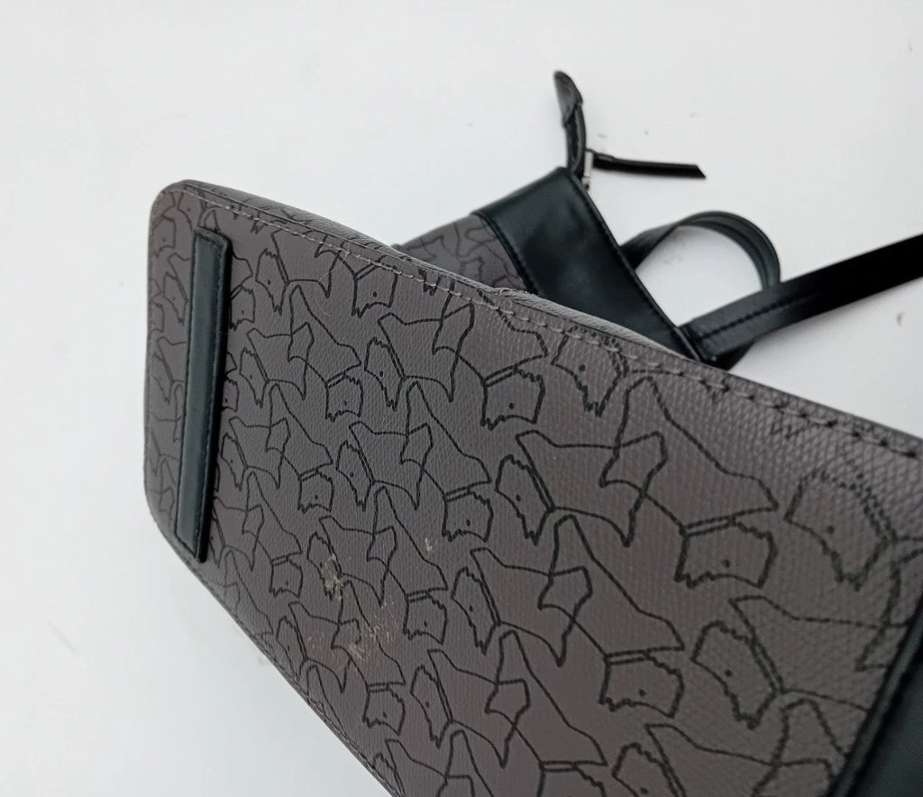 RADLEY HANDBAG Brown & Black Repeated dog design with Charm6