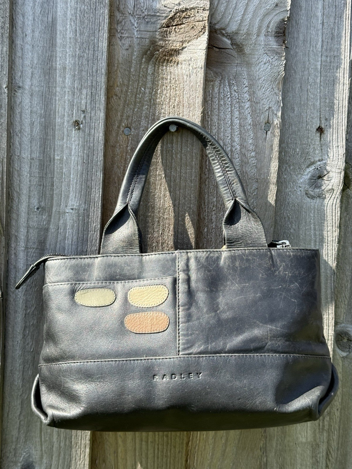 Radley London Heritage Multi-Patch Tote in BlackPebbled Leather3