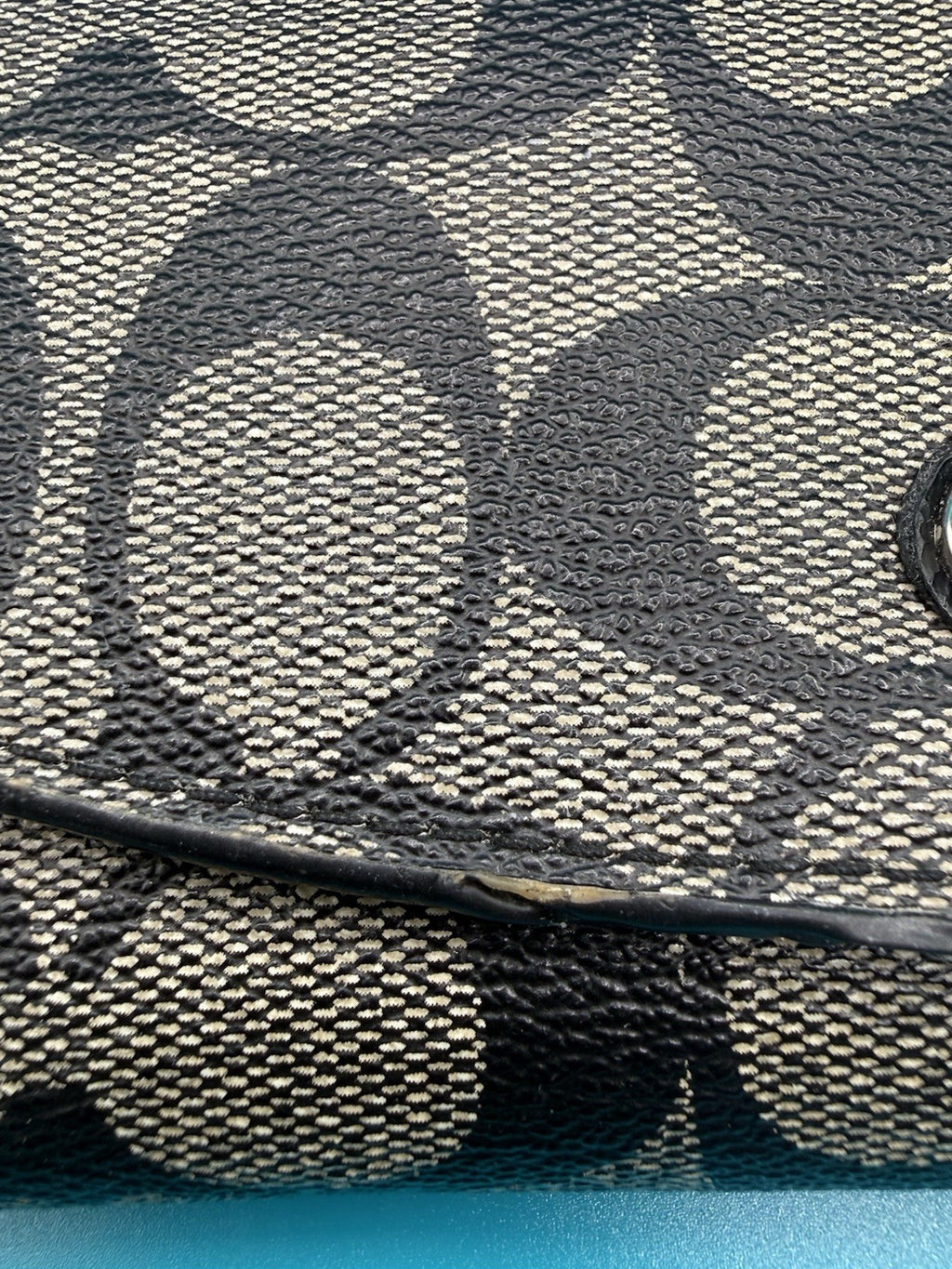 Coach Signature Canvas Long FlapWallet in Black Smoke2