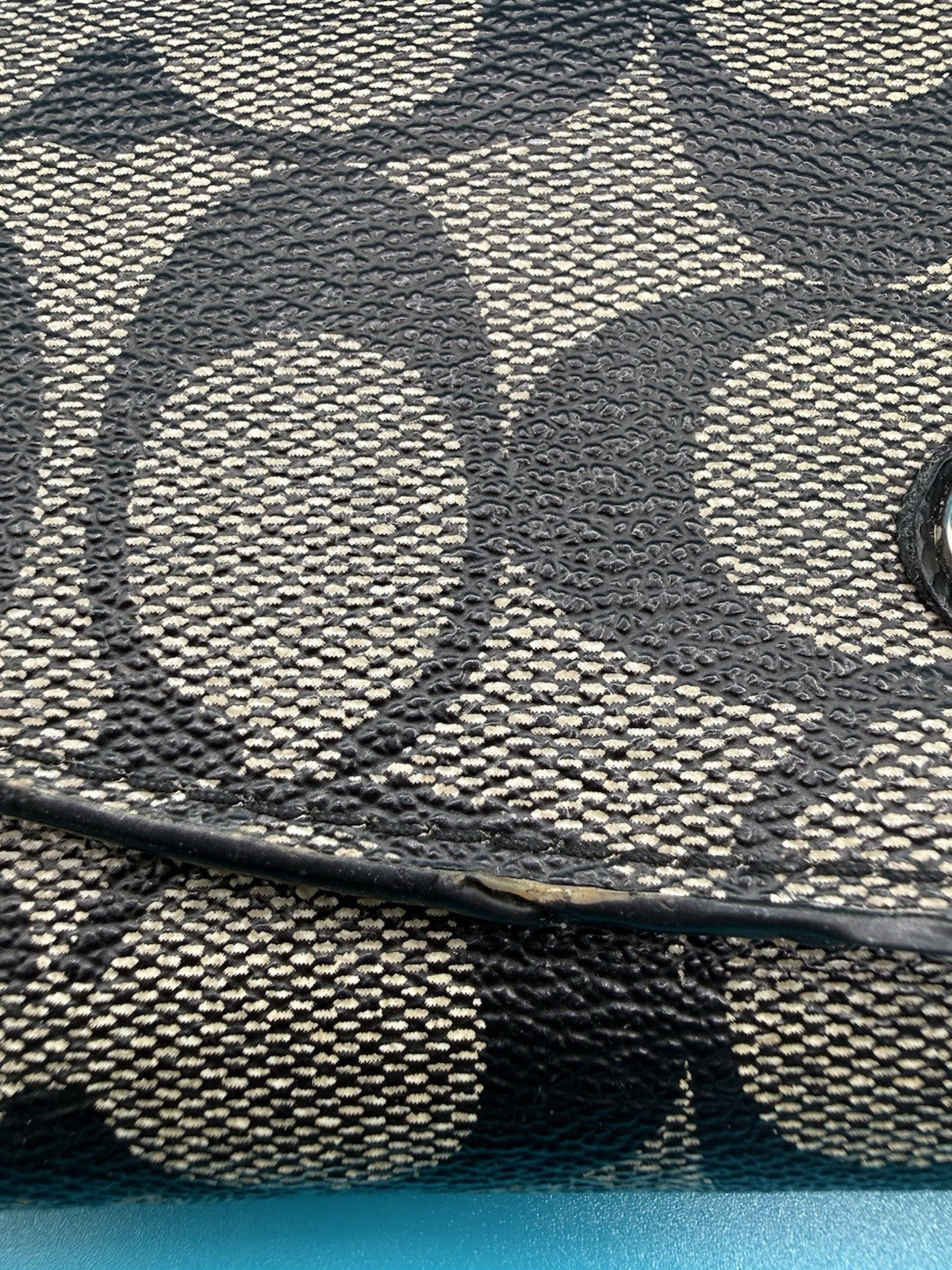 Coach Signature Canvas Long FlapWallet in Black Smoke2