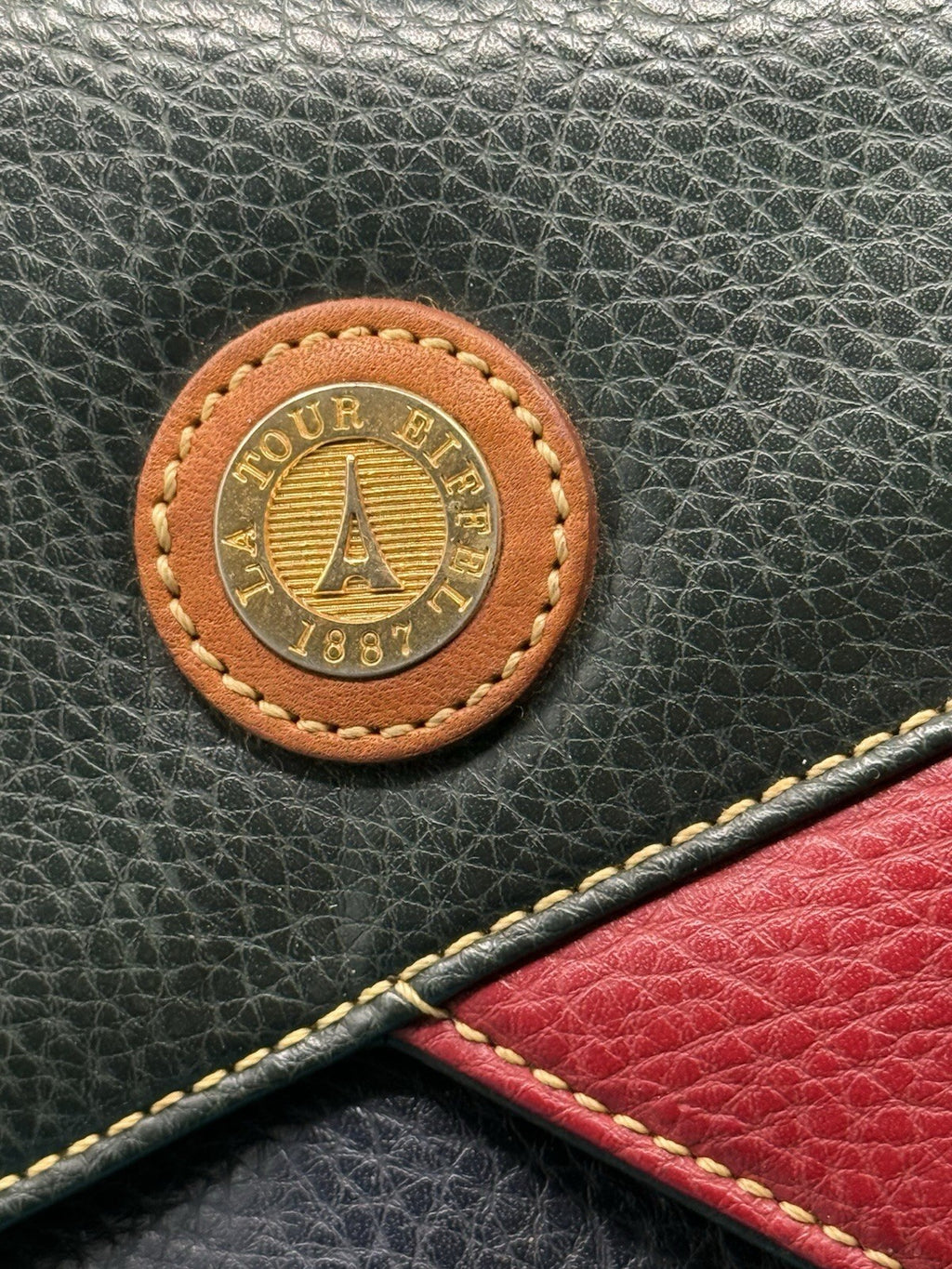 La Tour Eiffel 1887 Color-Block Pebbled Leather Crossbody Bag1