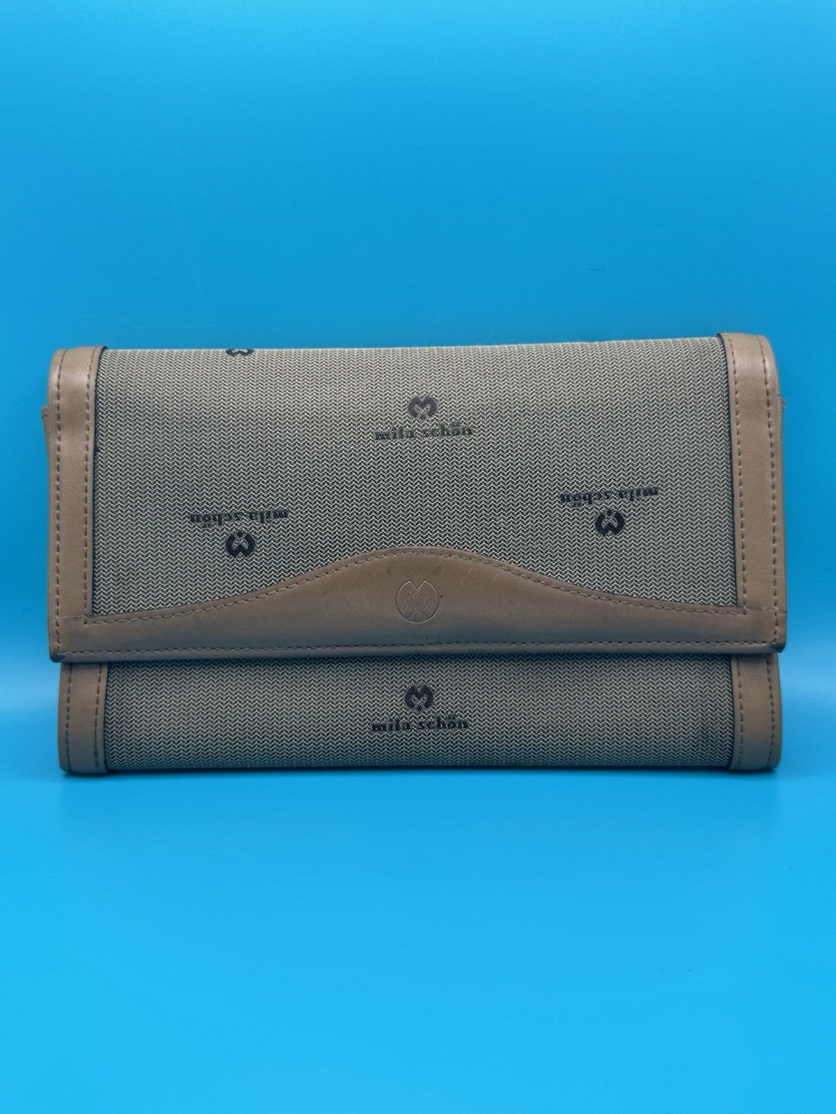 Mila Schön Logo Jacquard and Leather Continental FlapWallet-Clutch0