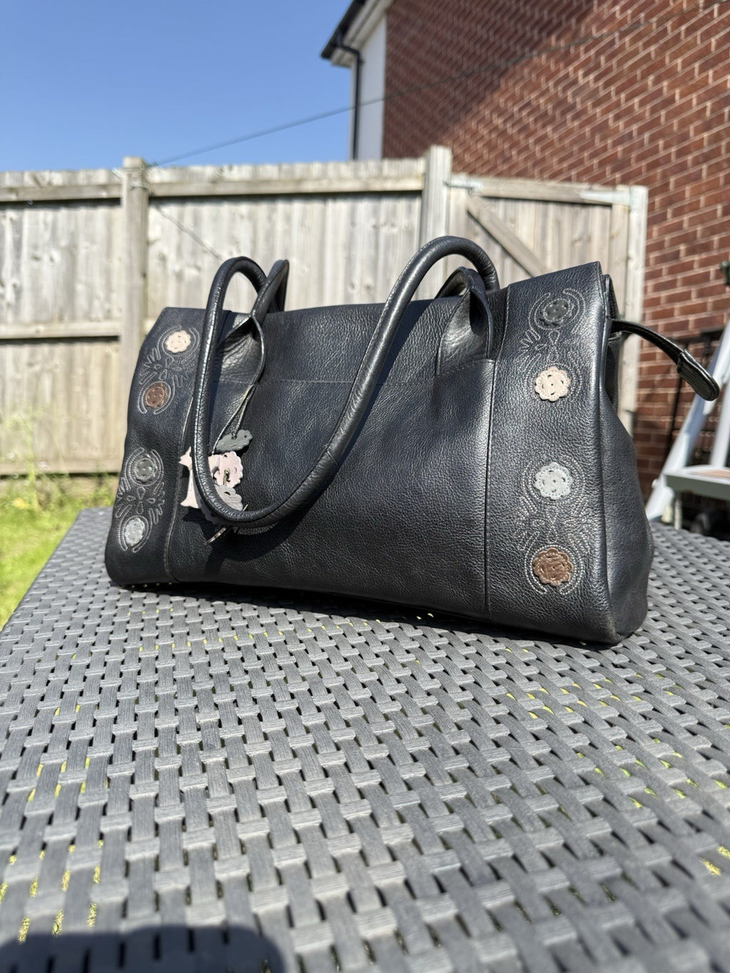 Radley London Heritage FloralEmbroidered Leather Shoulder Bag2
