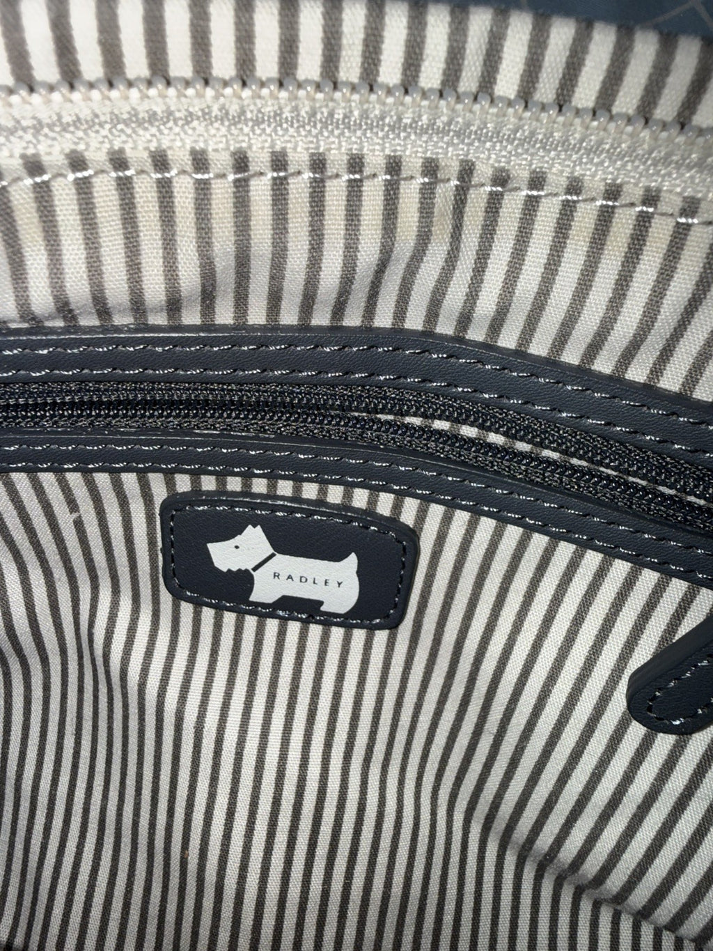 Radley - Quilted Crossover Body Bag - NAVY- With Stripe Detail11