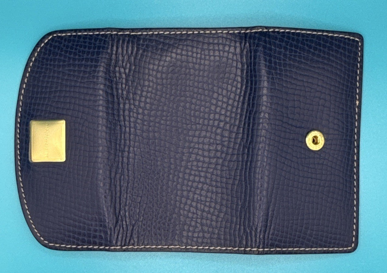 Marie Claire Blue Leather Key Holder Keyring Snap Closure Gold Tone Logo4
