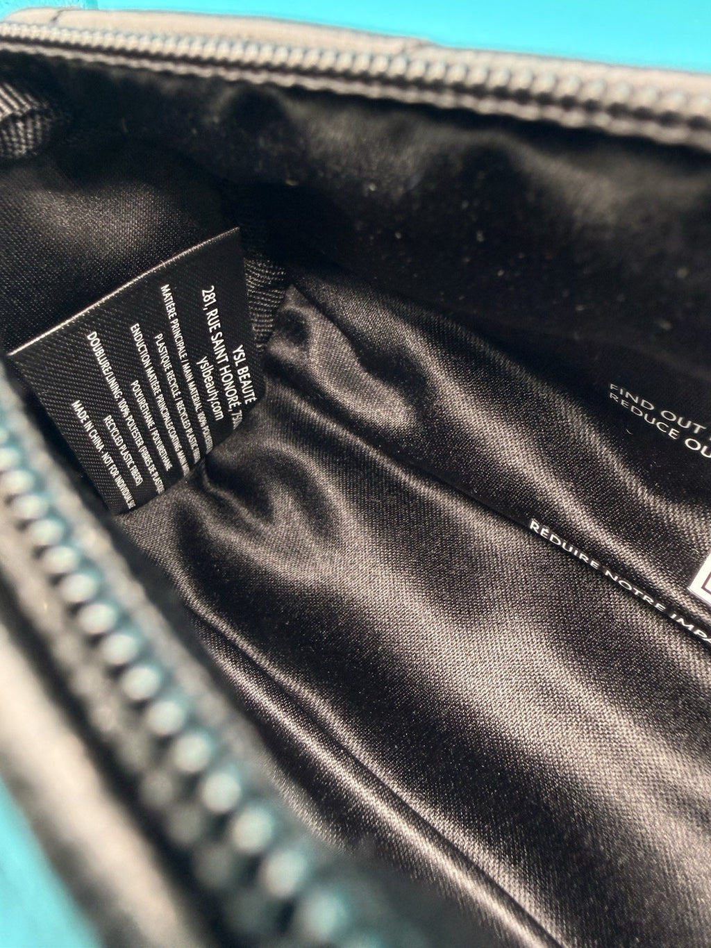 Yves Saint Laurent Beaute Premium Black Quilted Leather Zip Beauty Bag4