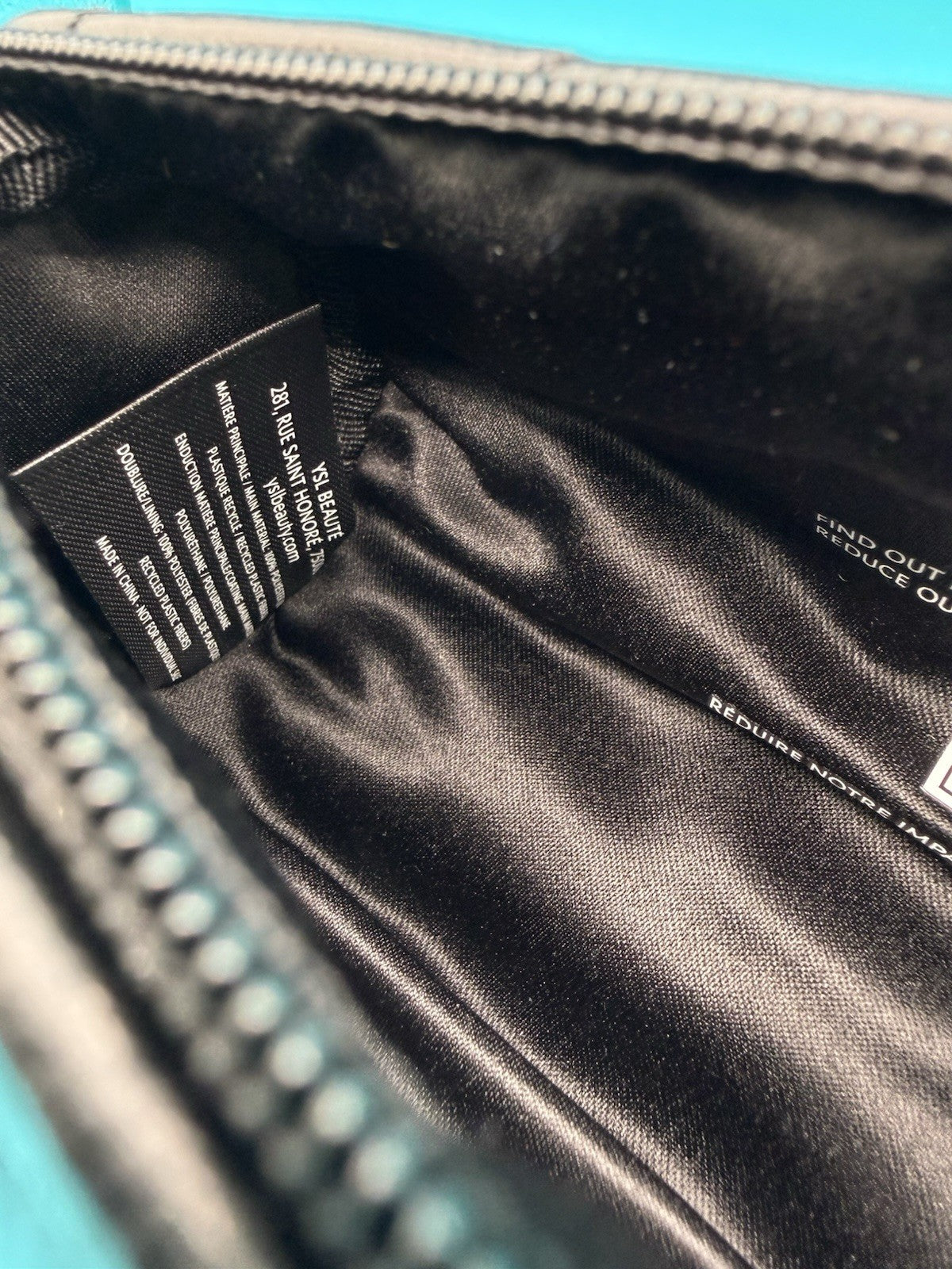 Yves Saint Laurent Beaute Premium Black Quilted Leather Zip Beauty Bag4