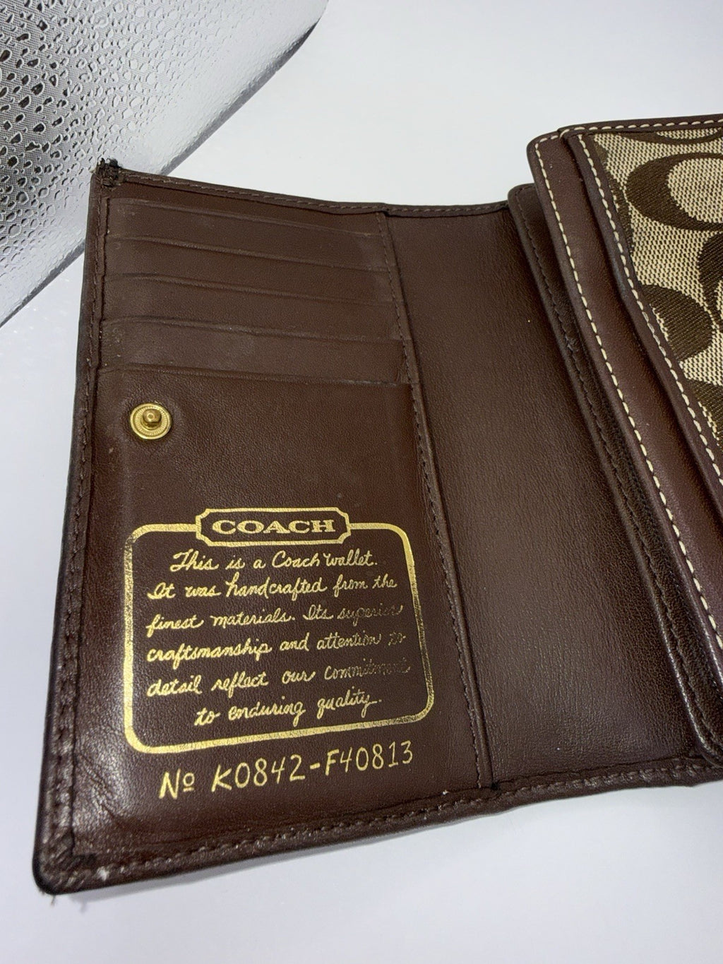 Coach Signature Canvas & Leather Women’s Wallet, Zip Snap, Credit Card Brown2