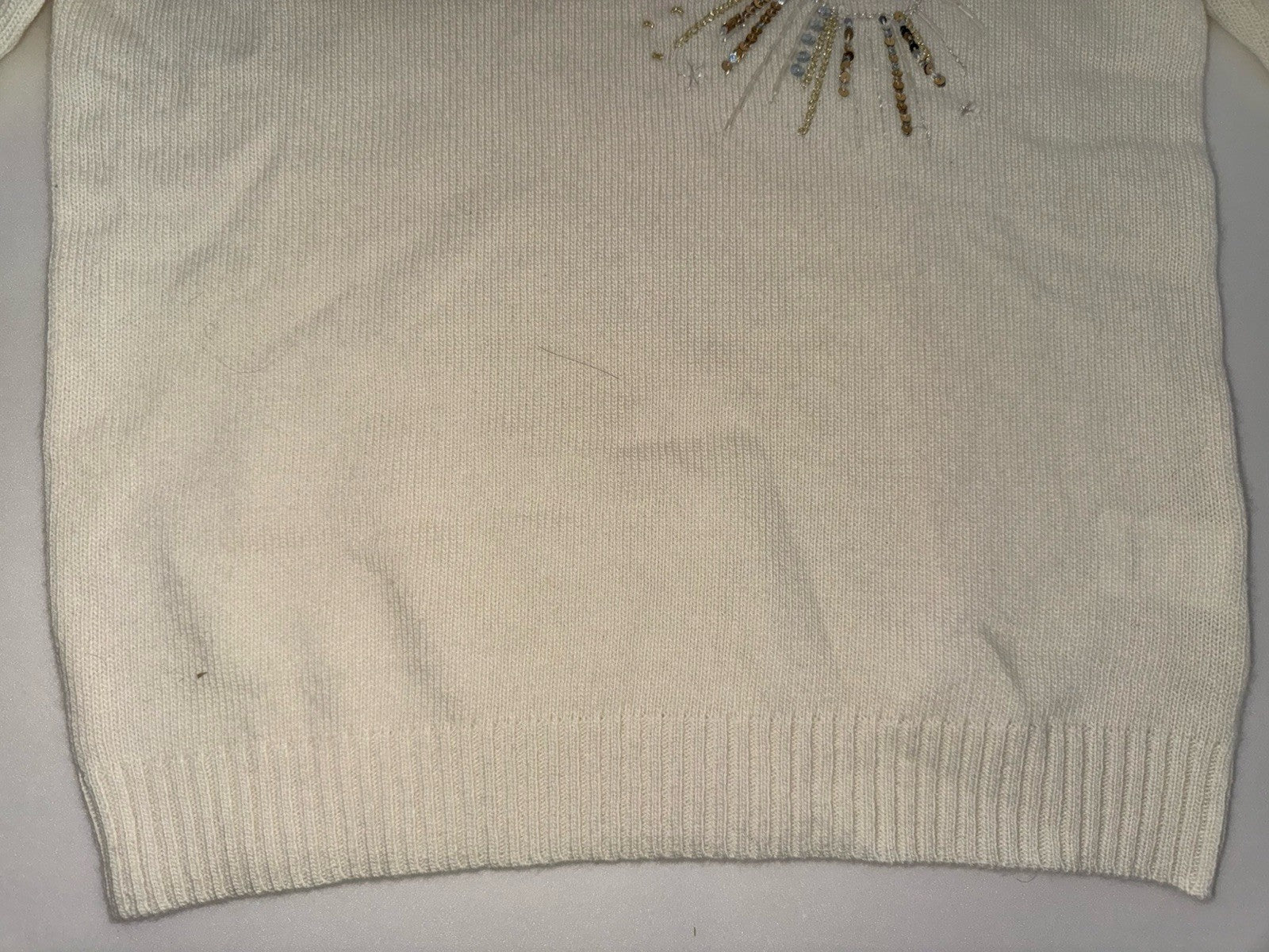 Le Lion Cancer Petite Crew Neck Jumper Size XS Beaded Sequin Lion Knit5
