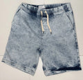 Topman Men's Blue Acid Wash Denim Shorts W36 Drawstring Elastic Waist Pockets0