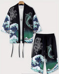 Men's Kimono Set with Carp Leaping Over the Dragon Gate Pattern0