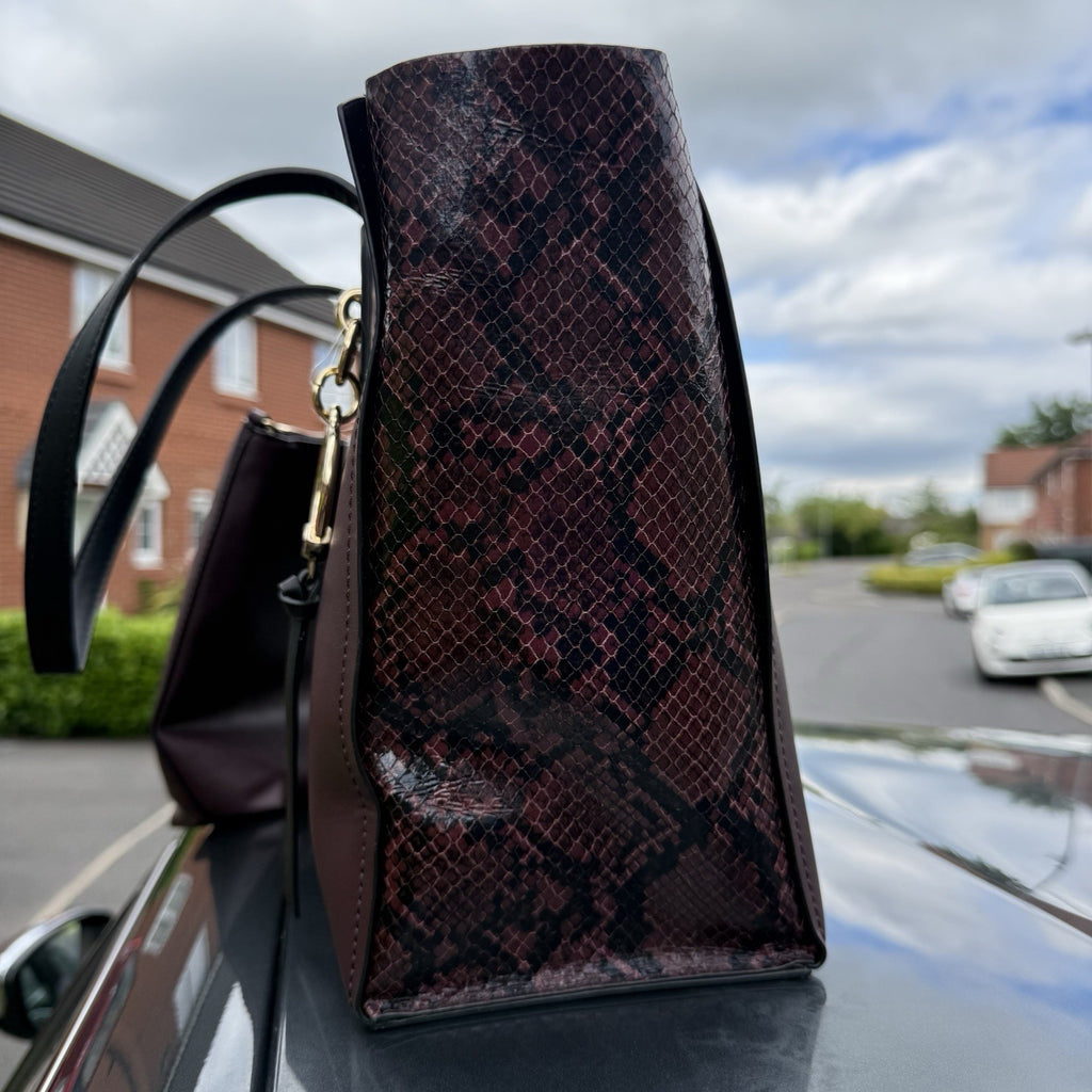 Nine West Karis Large Tote with Removable Pouch in Merlot/Oxblood1