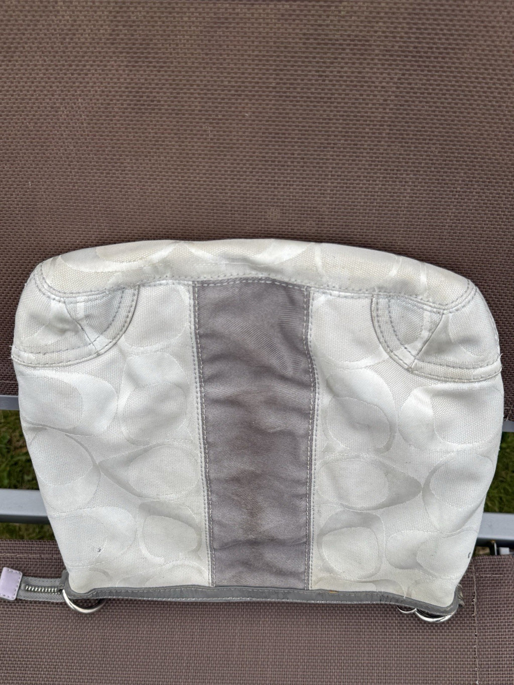 Coach Gallery SignatureStripe Convertible Shoulder Bag in Light Khaki/Gunmetal13