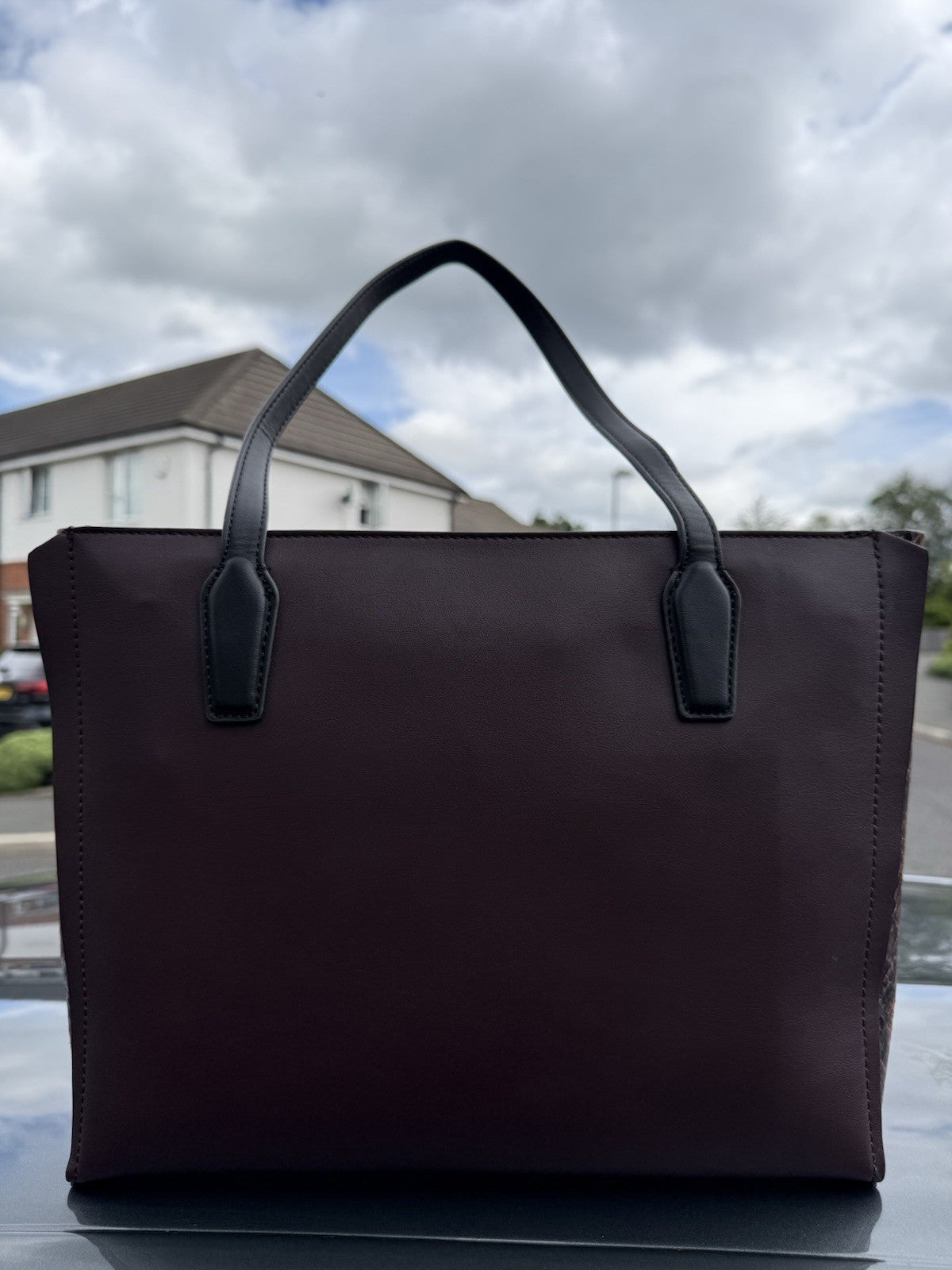 Nine West Karis Large Tote with Removable Pouch in Merlot/Oxblood3