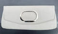 Zeus Cream Leather Oval Hardware Clutch0