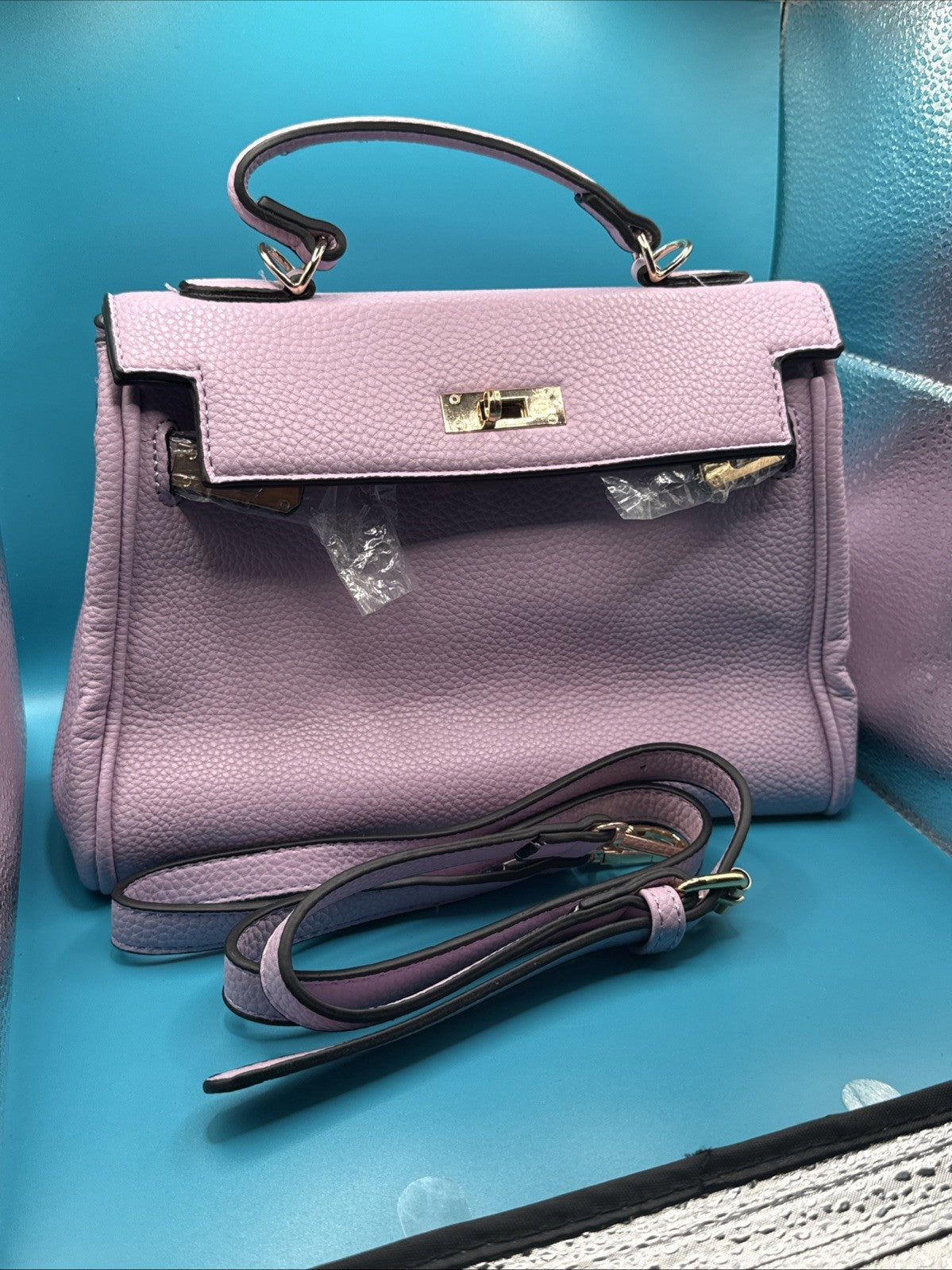 Unbranded Top Handle Satchel in Pastel Lilac Bag Shoulder Bag8