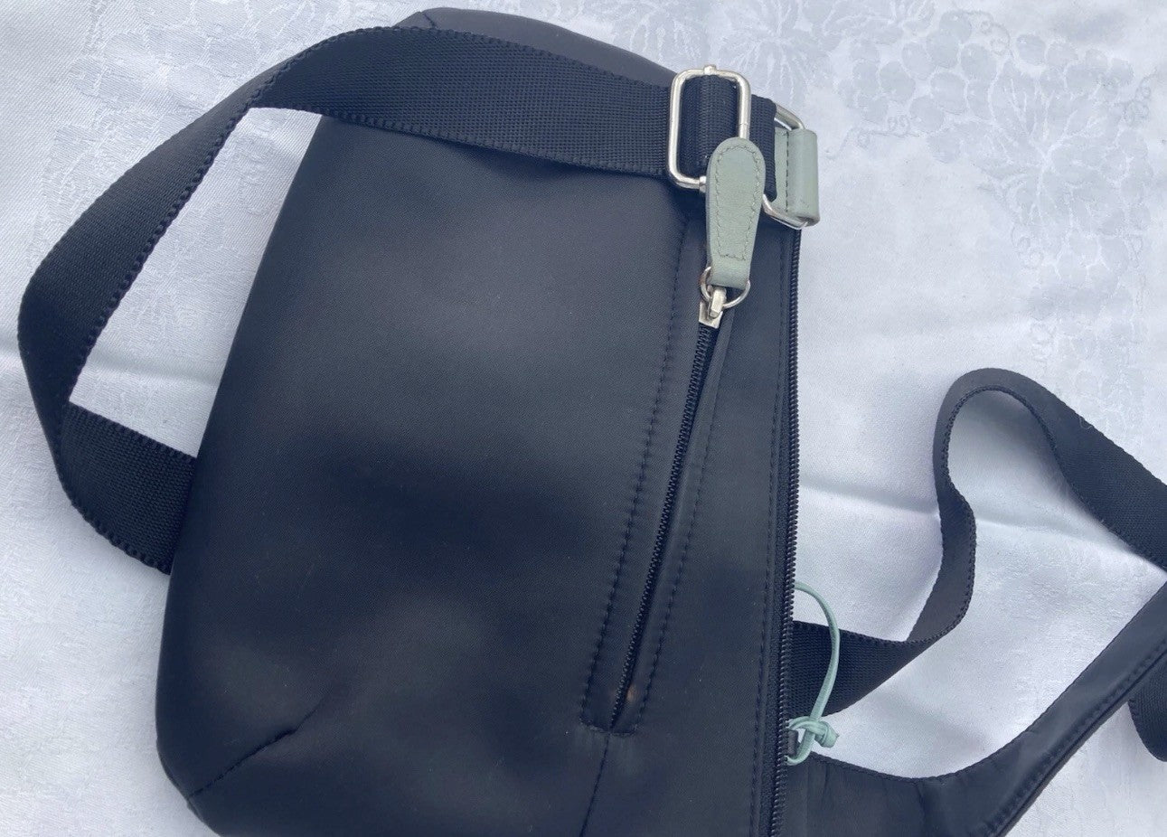 Radley Black  And Duck Egg Leather And Nylon Crossbody Bag1