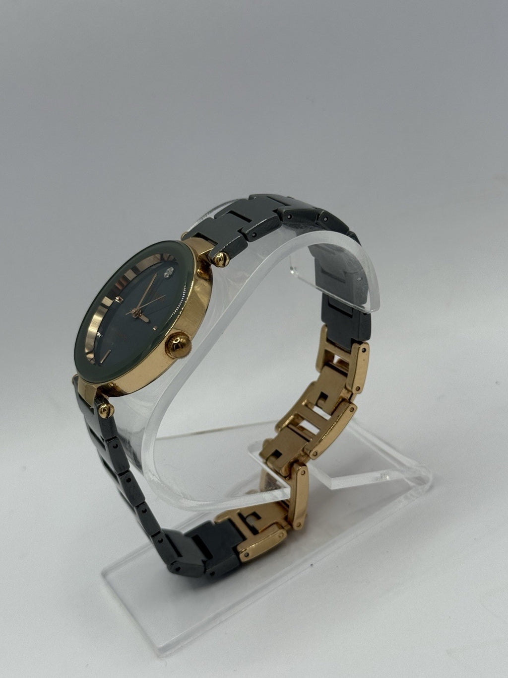 Anne Klein Diamond Women's Quartz Analogue Green Dial Grey Ceramic Bracelet Box3