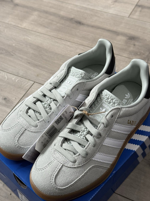 Adidas Gazelle Indoor J Model JP8764 Ash Green White  Size UK 5.5, Size 6 US0