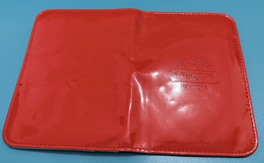 Coach Heritage Glossy Patent Leather Passport Cover in Red2