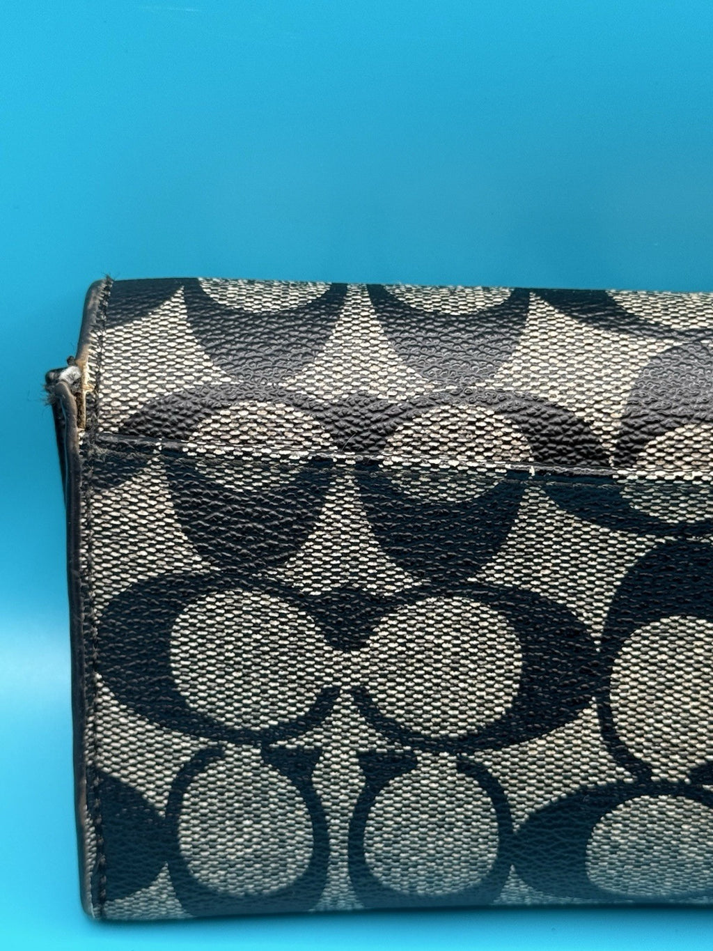 Coach Signature Canvas Long FlapWallet in Black Smoke17