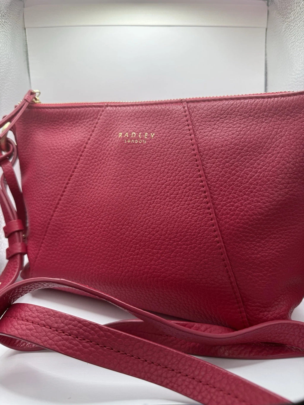 RADLEY Wood Street Deep Pink Soft Leather Med Crossbody Shoulder Bag Handbag VGC