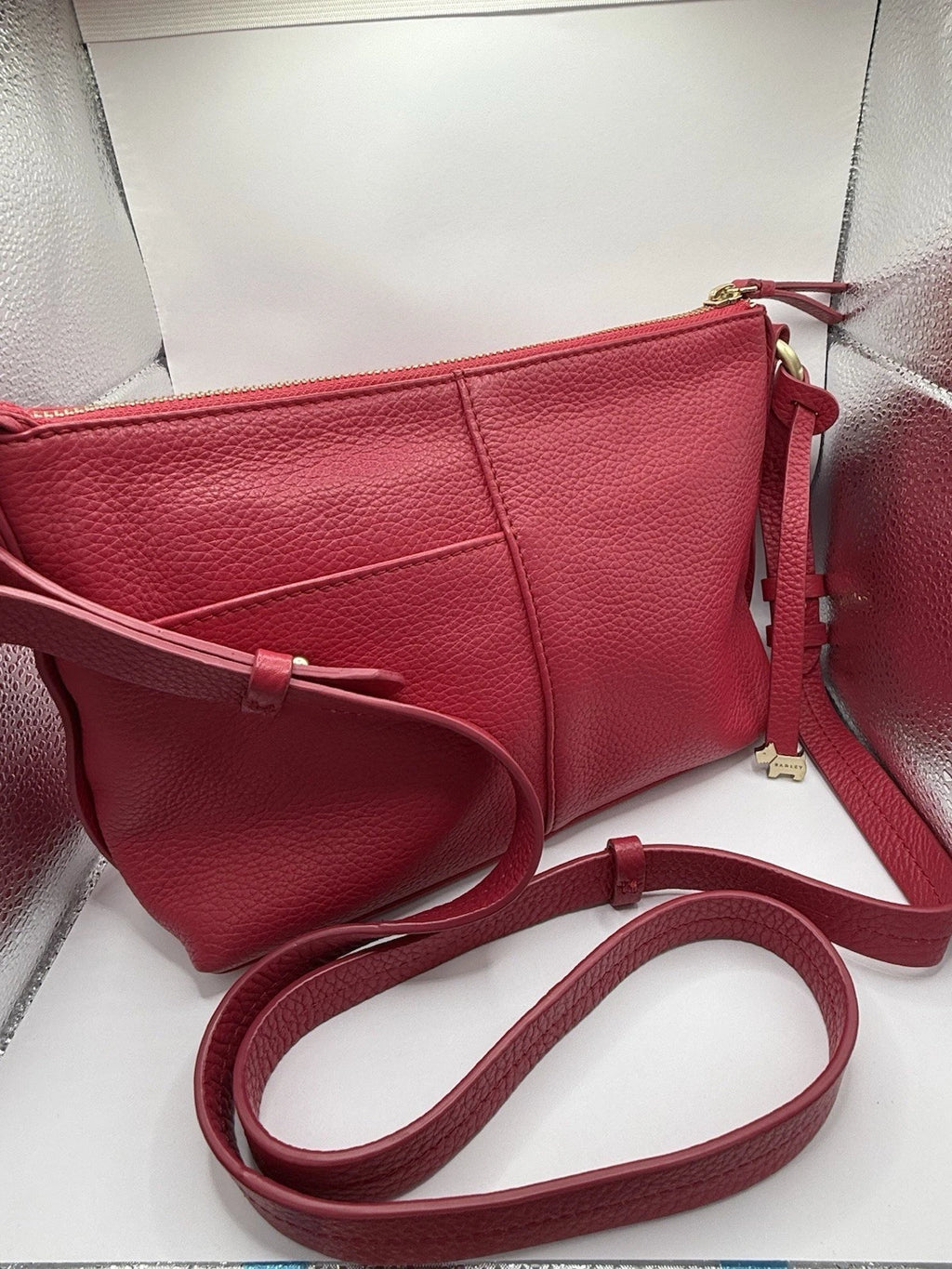 RADLEY Wood Street Deep Pink Soft Leather Med Crossbody Shoulder Bag Handbag VGC