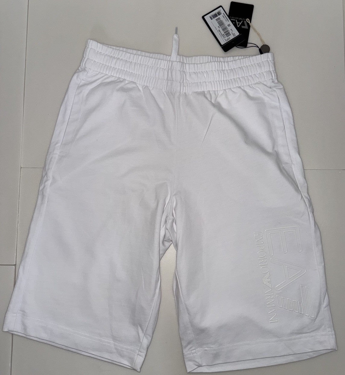 EA7 Emporio Armani Men's White Bermuda Shorts XS Drawstring Pockets0