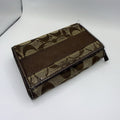 Coach Signature Canvas & Leather Women’s Wallet, Zip Snap, Credit Card Brown0