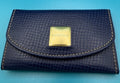 Marie Claire Blue Leather Key Holder Keyring Snap Closure Gold Tone Logo0